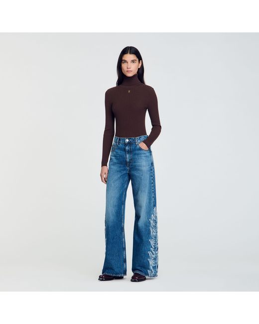 Sandro Blue Flared Flame Jeans