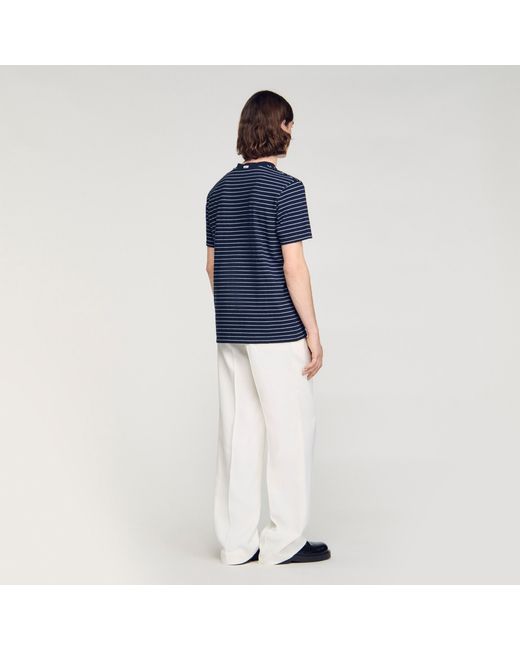 Sandro Blue Striped T-Shirt for men