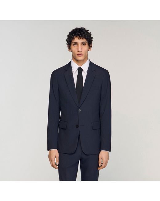 Sandro Blue Wool Suit Jacket for men
