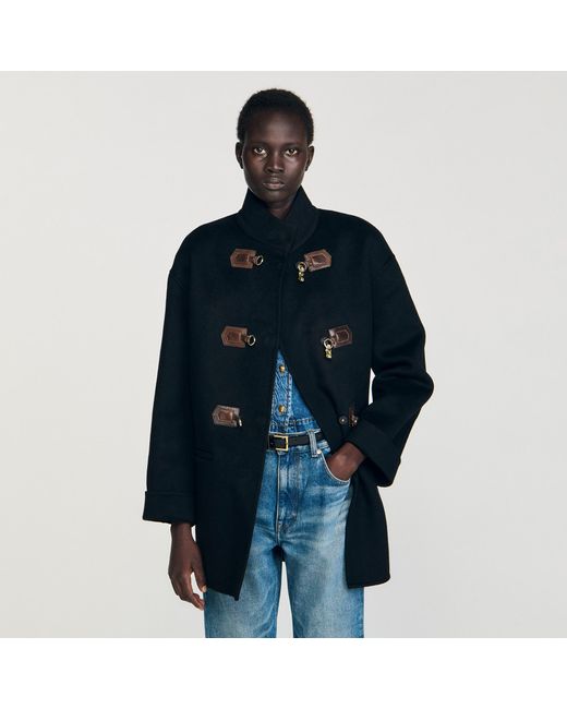 Sandro Blue Oversized Pea Coat