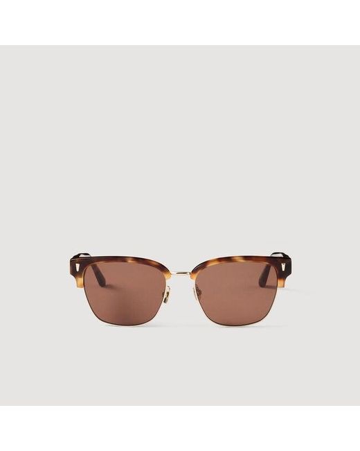 Sandro Brown Acetate Logo Sunglasses