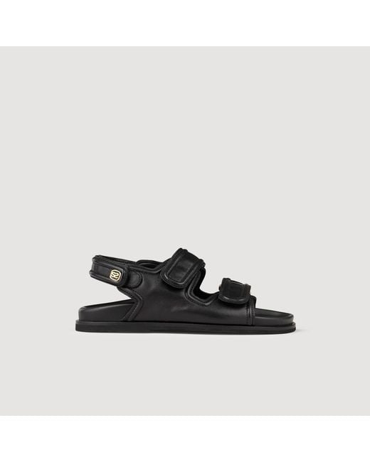 Sandro Black Leather Sandals