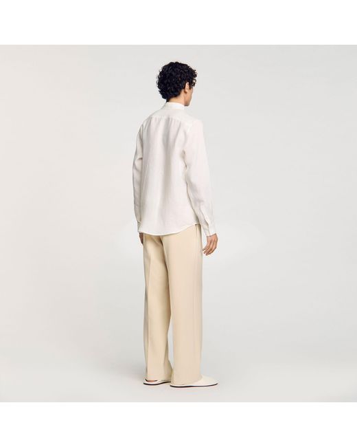 Sandro Natural Linen Shirt for men