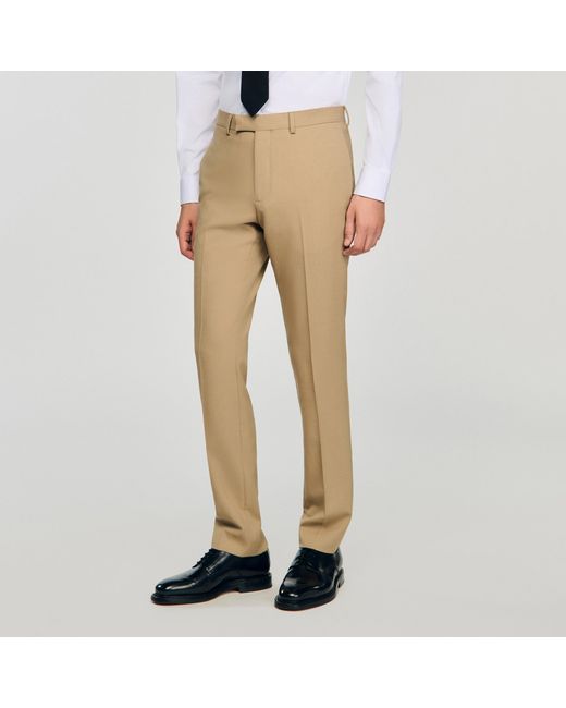 Sandro Natural Wool Suit Trousers for men