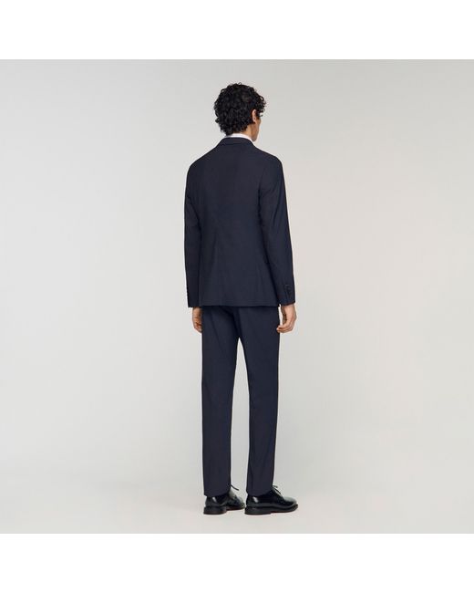 Sandro Blue Wool Suit Jacket for men