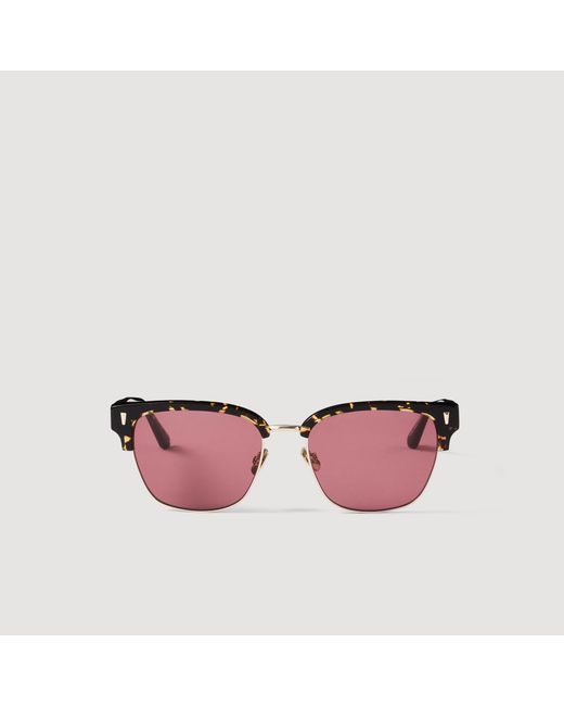 Sandro Pink Acetate Logo Sunglasses