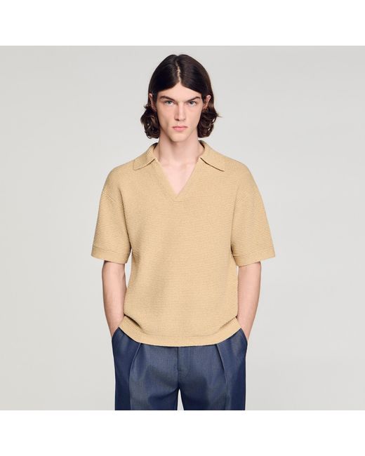 Polo effet jute Sandro pour homme en coloris Blue