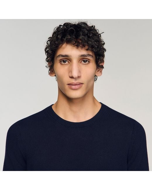 Pull en maille texturée Sandro pour homme en coloris Blue