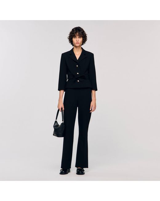 Sandro Blue Straight-Leg Trousers