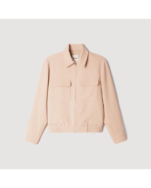 Sandro Blue Waffle-Effect Zip-Up Jacket for men