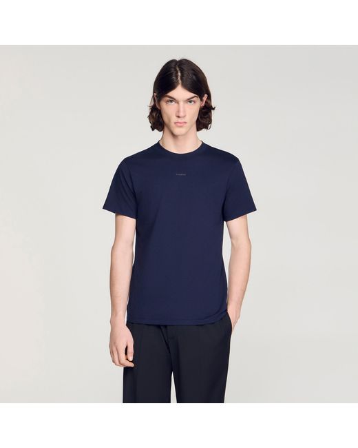 Sandro Blue Cotton T-Shirt for men