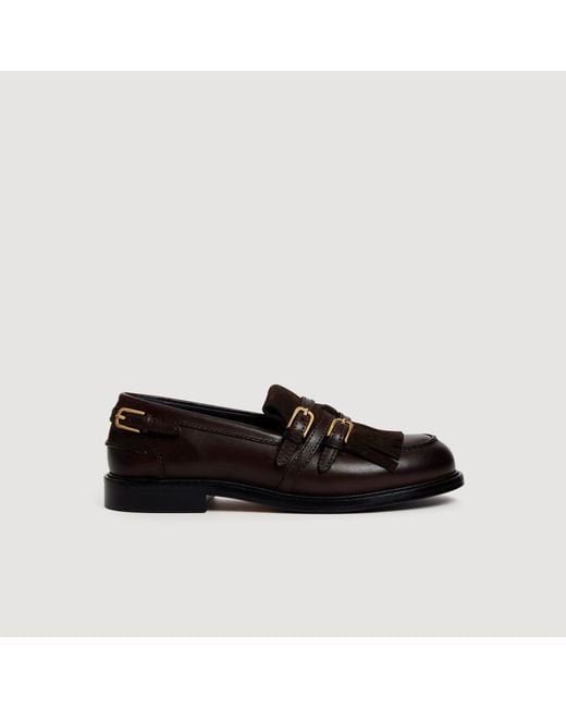 Sandro Black Buckle Loafers