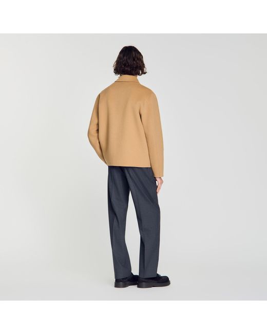 Sandro Blue Double-Faced Wool Jacket for men