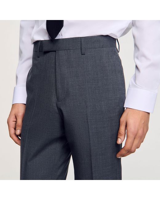 Sandro Blue Wool Suit Trousers for men