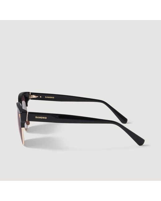 Sandro Black Acetate Logo Sunglasses