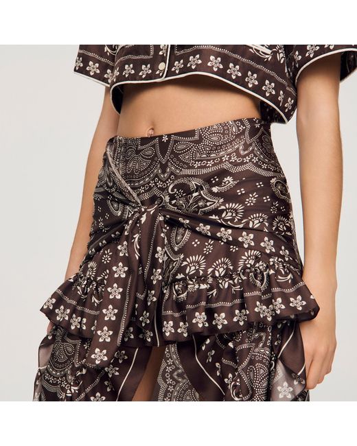 Sandro Multicolor Bandana Print Short Skirt