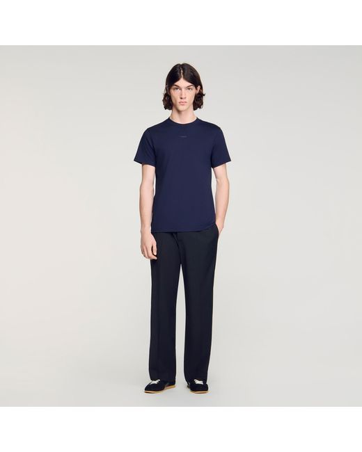 Sandro Blue Cotton T-Shirt for men