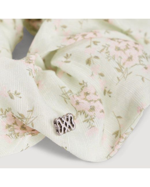 Sandro White Floral Scrunchie