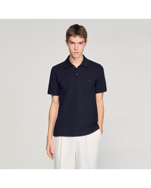 Sandro Blue Logo Polo Shirt for men