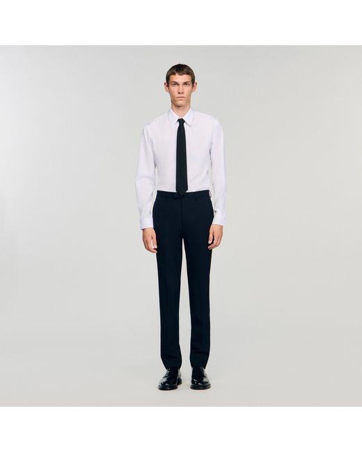 Sandro Blue Wool Suit Trousers for men