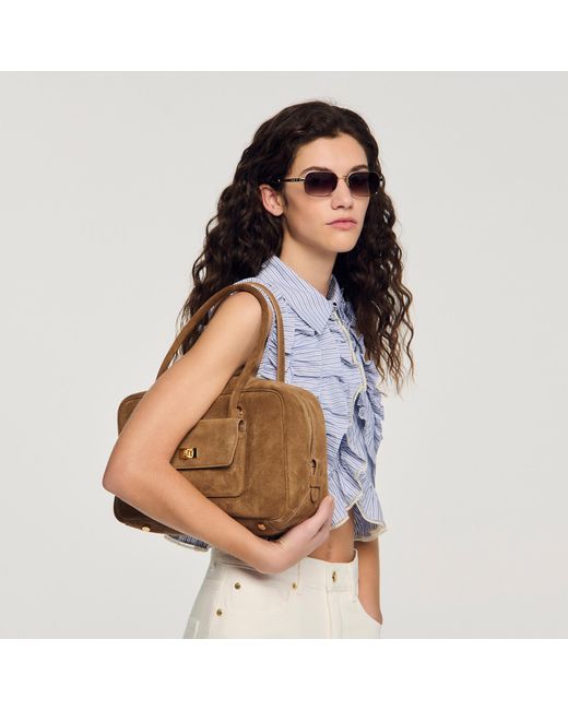 Sandro Brown Ezmeh Suede Bag