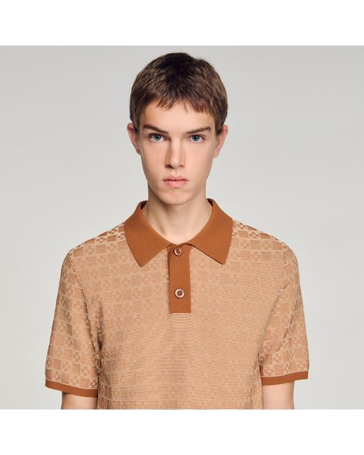 Sandro Blue Square Cross Polo Shirt for men
