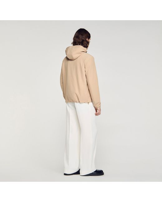 Sandro Natural Hooded Zip-Up Jacket for men
