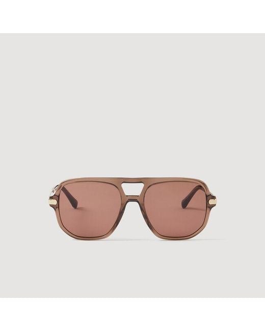 Sandro Pink Lunettes De Soleil Métal Et Acétate