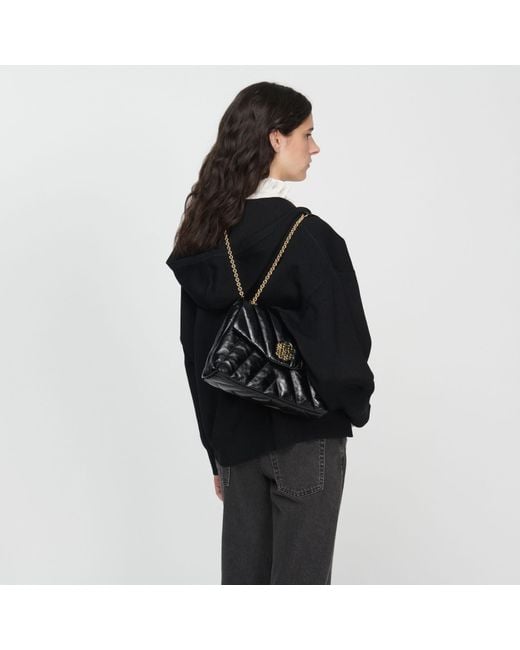 Sandro Black Mila Quilted Leather Bag