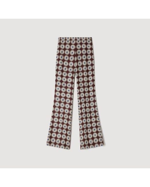 Sandro Red Floral-Print Floaty Trousers