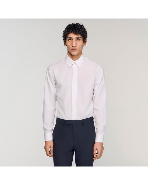 Sandro White Cotton Shirt for men
