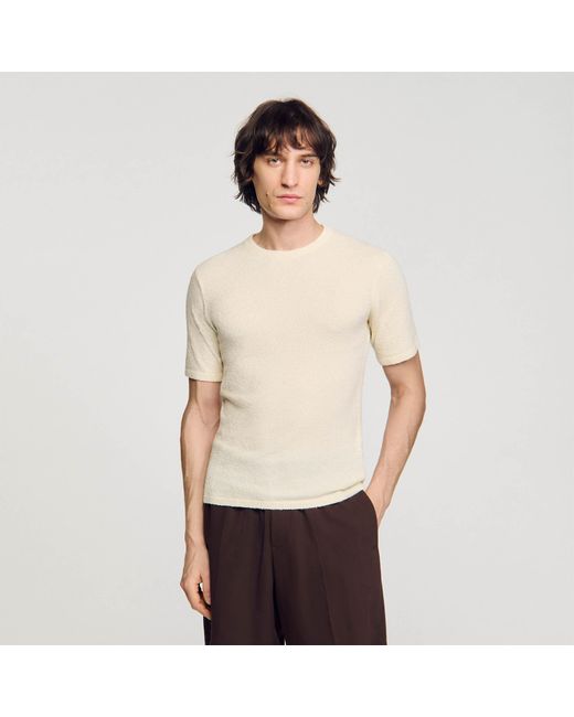 Sandro Natural Terry Knit T-Shirt for men
