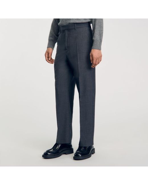 Sandro Gray Wide-Leg Trousers for men