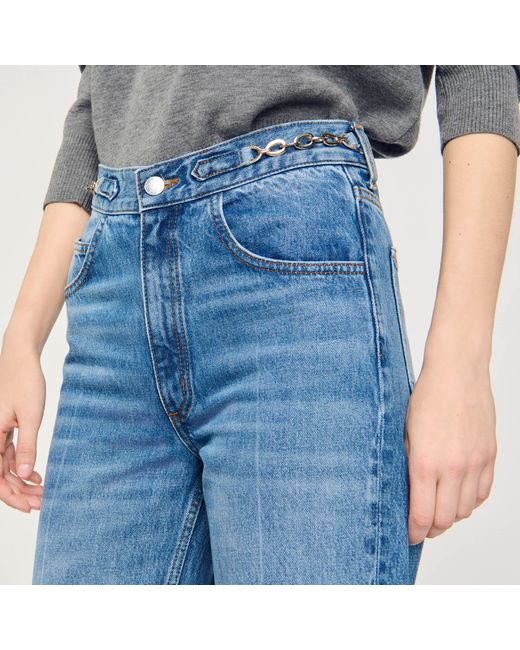 Sandro Blue Curb Chain Jeans