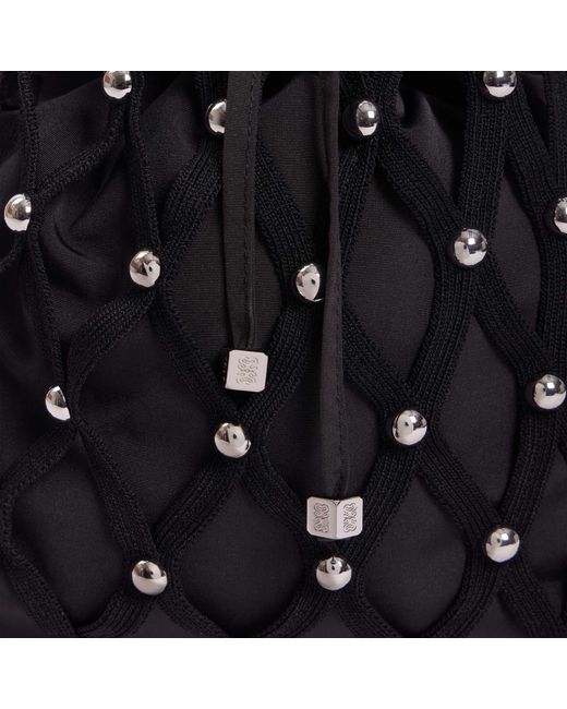 Sandro Black Studded Net Mesh Bag
