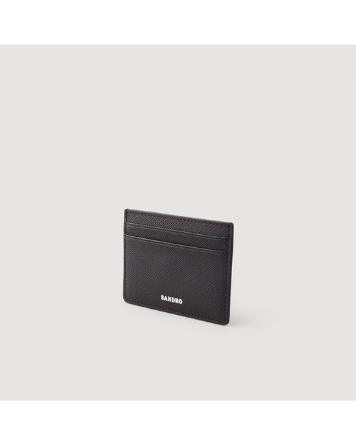 Sandro Black Reconstituted Leather Cardholder for men