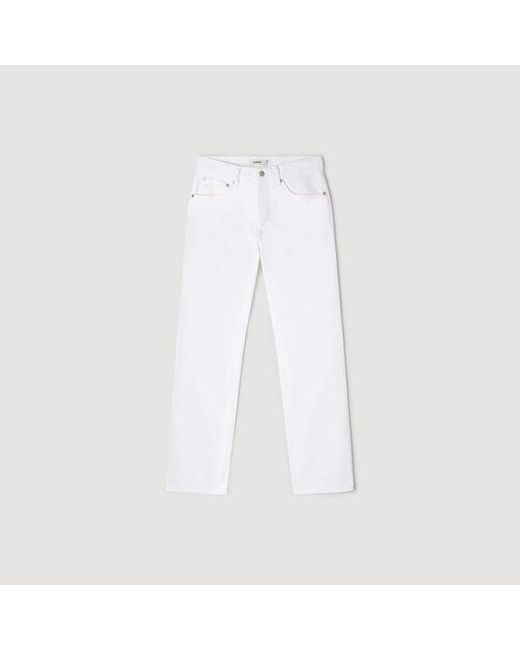 Sandro White Regular Raw Jeans for men