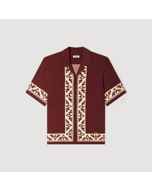 Sandro Multicolor Contrast Print Loose-Fit Shirt for men