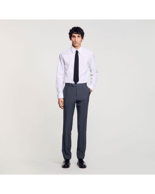 Sandro Blue Wool Suit Trousers for men