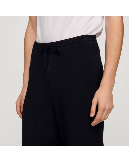 Sandro Black Knit Jogging Bottoms for men