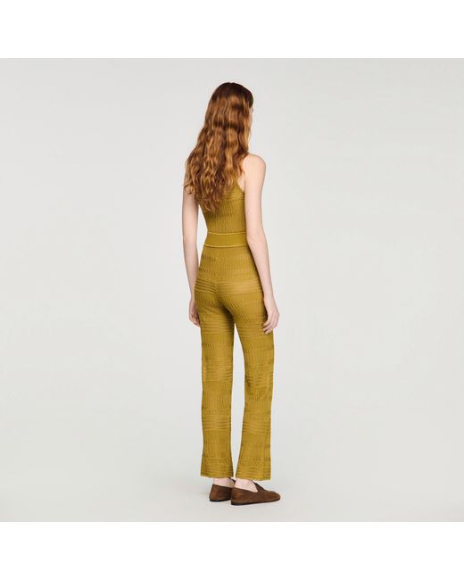 Sandro Metallic Pointelle Knit Trousers