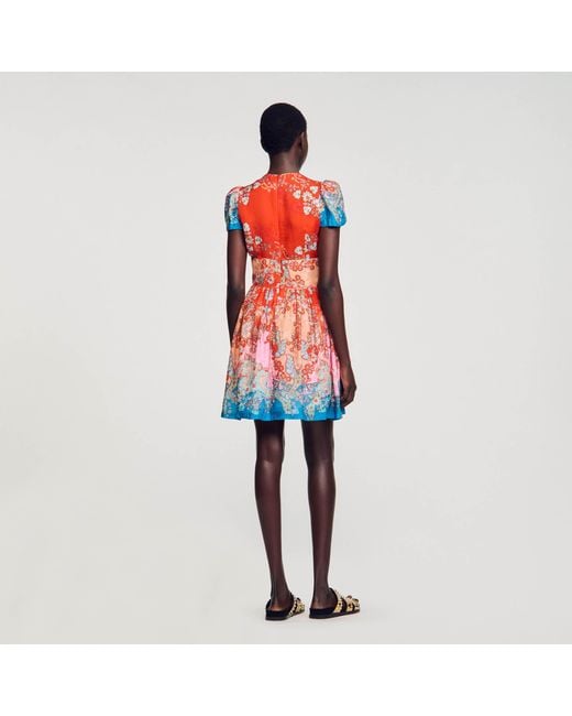 Sandro Red Short Print Dress