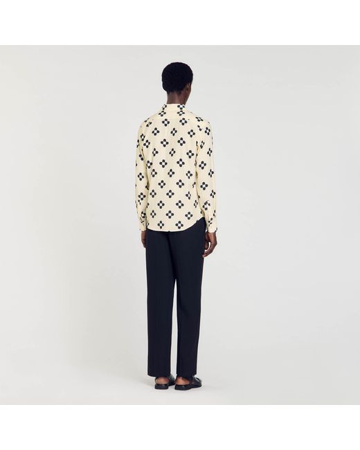 Sandro White Cross Flower Shirt for men