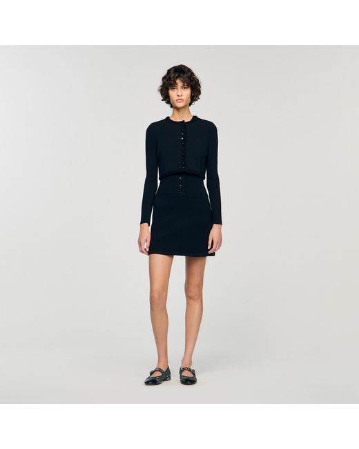 Sandro Blue Cropped Cardigan