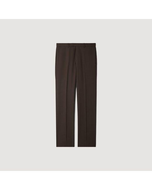 Sandro Black Wool Suit Trousers for men