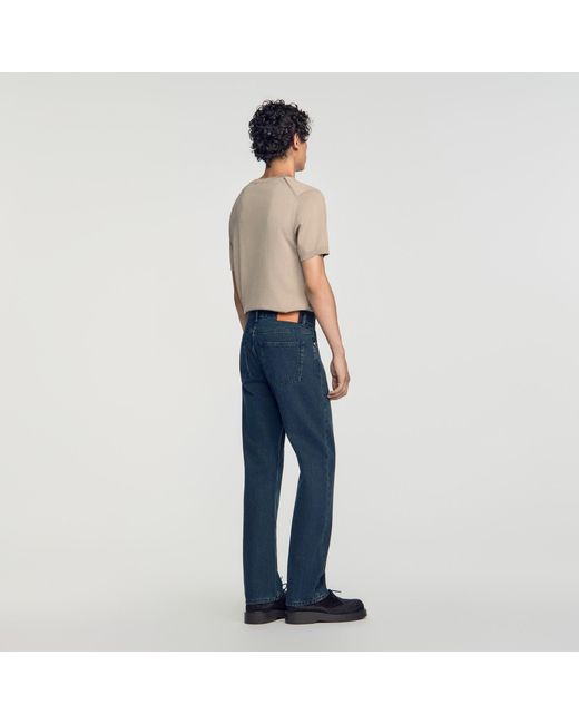 Sandro Blue Regular Faded Jeans for men