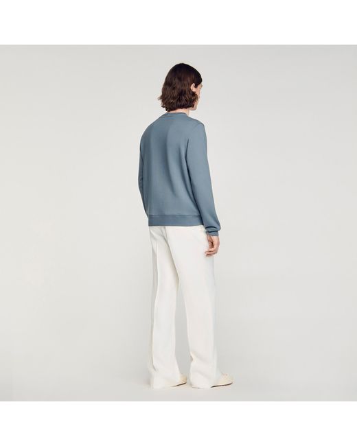 Sandro Blue Logo Sweatshirt for men