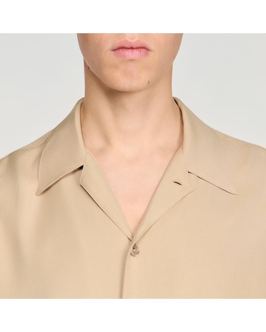 Sandro Blue Loose-Fit Shark Collar Shirt for men