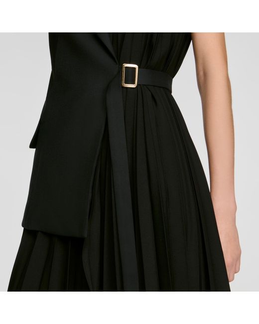 Sandro Black 2-In-1 Wraparound Maxi Dress