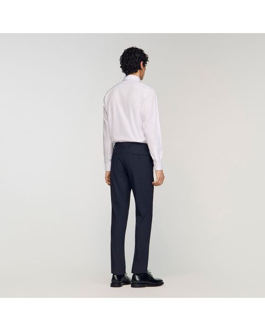 Sandro Blue Wool Suit Trousers for men